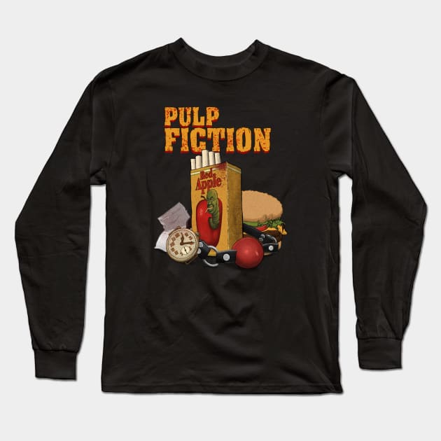 Red Apple Cigarette's: Pulp Fiction Long Sleeve T-Shirt by AlbertColladoArt